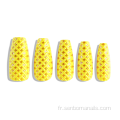 24 pics jaunes 3D Pull Kits de faux ongles